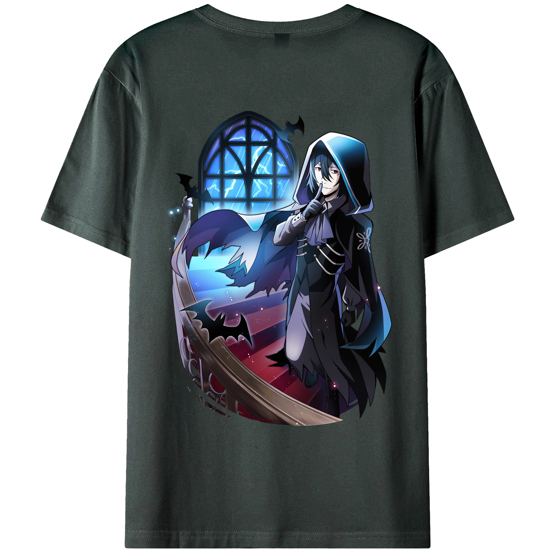 （画像用） 文豪ストレイドッグス Bungo Stray Dogs 綿100％ メンズ半袖Tシャツ（バックプリント） 通気性